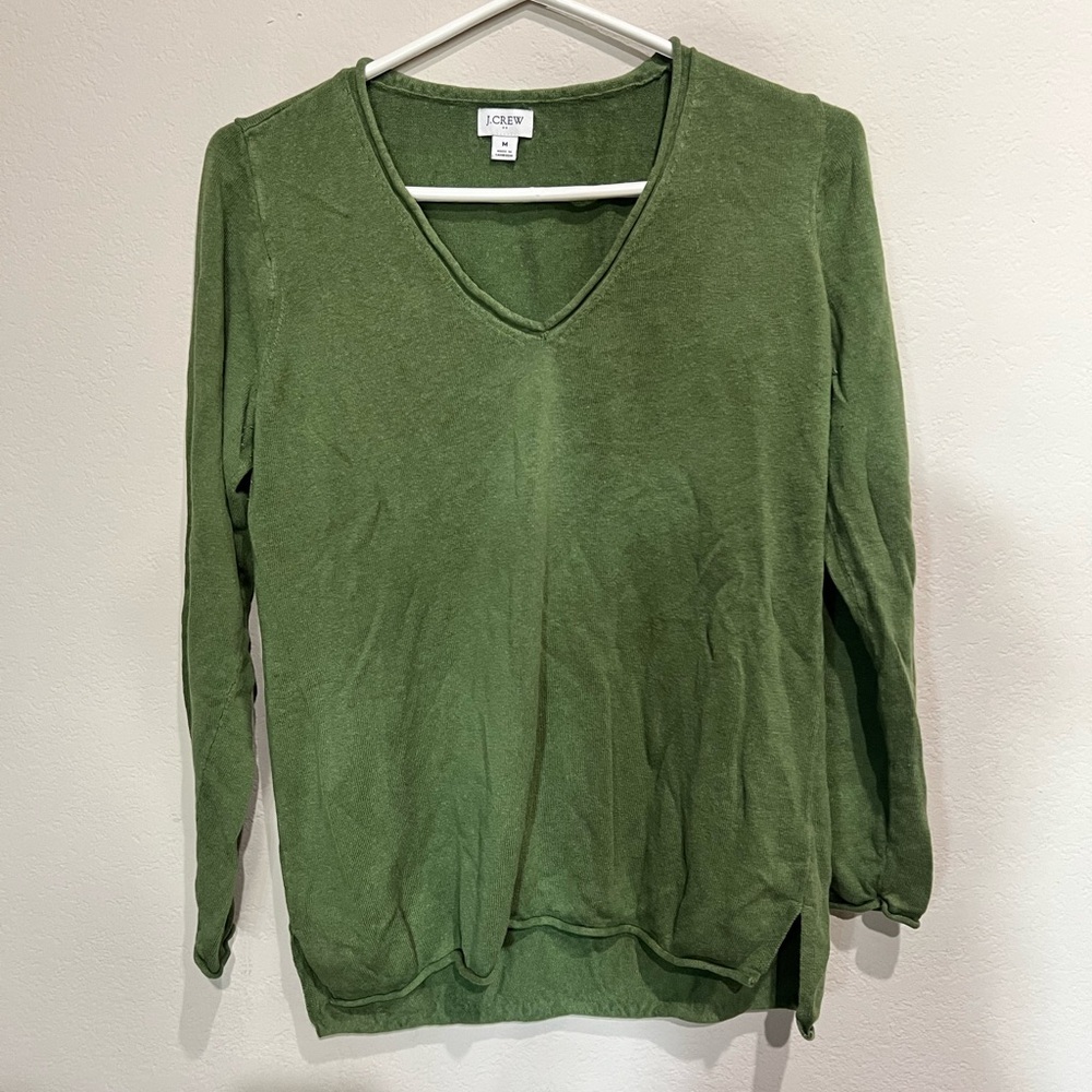 J CREW green long sleeve sweater